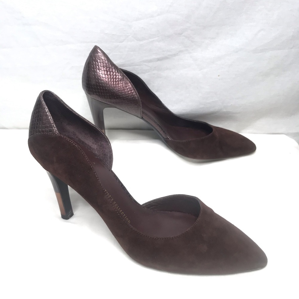 Franco Sarto Suede shimmering snake embossed print